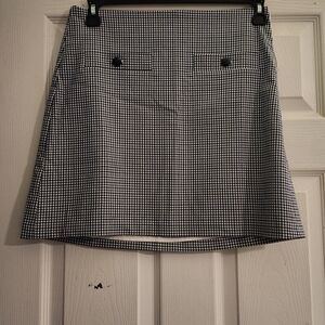 NWT LOFT Navy and White Houndstooth Skirt Size 6